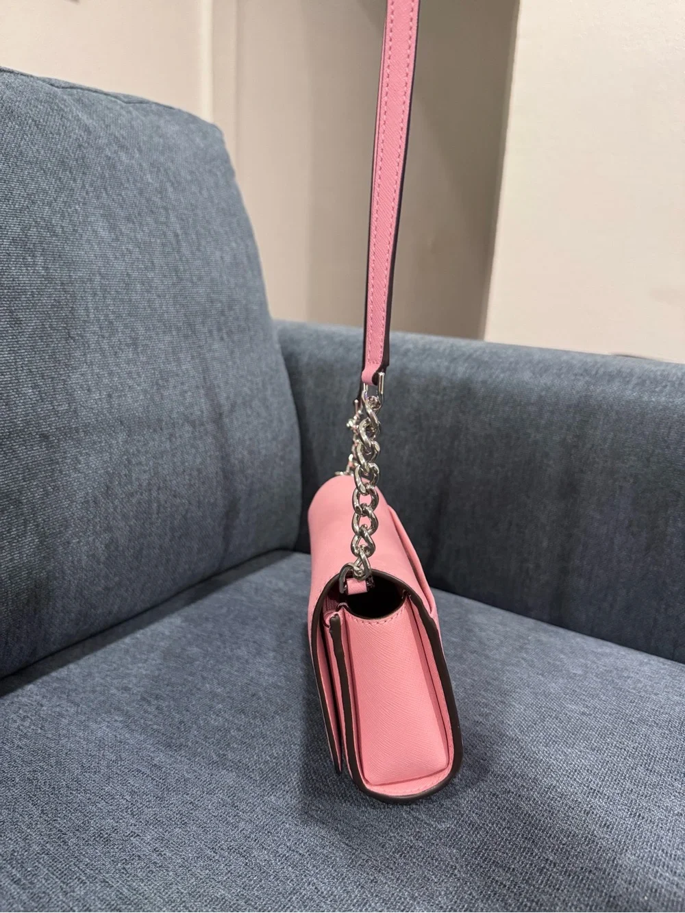 Kate spade Pink Saffiano Crossbody with Chain Strap